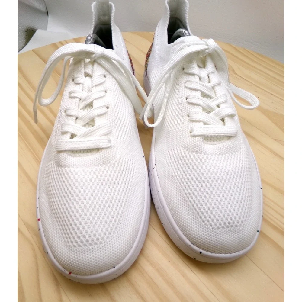 Suavs 247 Shoes Mens White Confetti Colorblock Size 11 Knit Sneakers Breathable